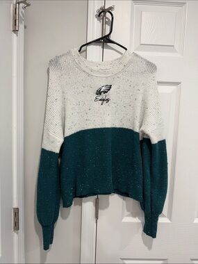 NFL Eagles Two-Tone Crewneck Sweater